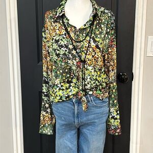 Anthropologie Floral Blouse